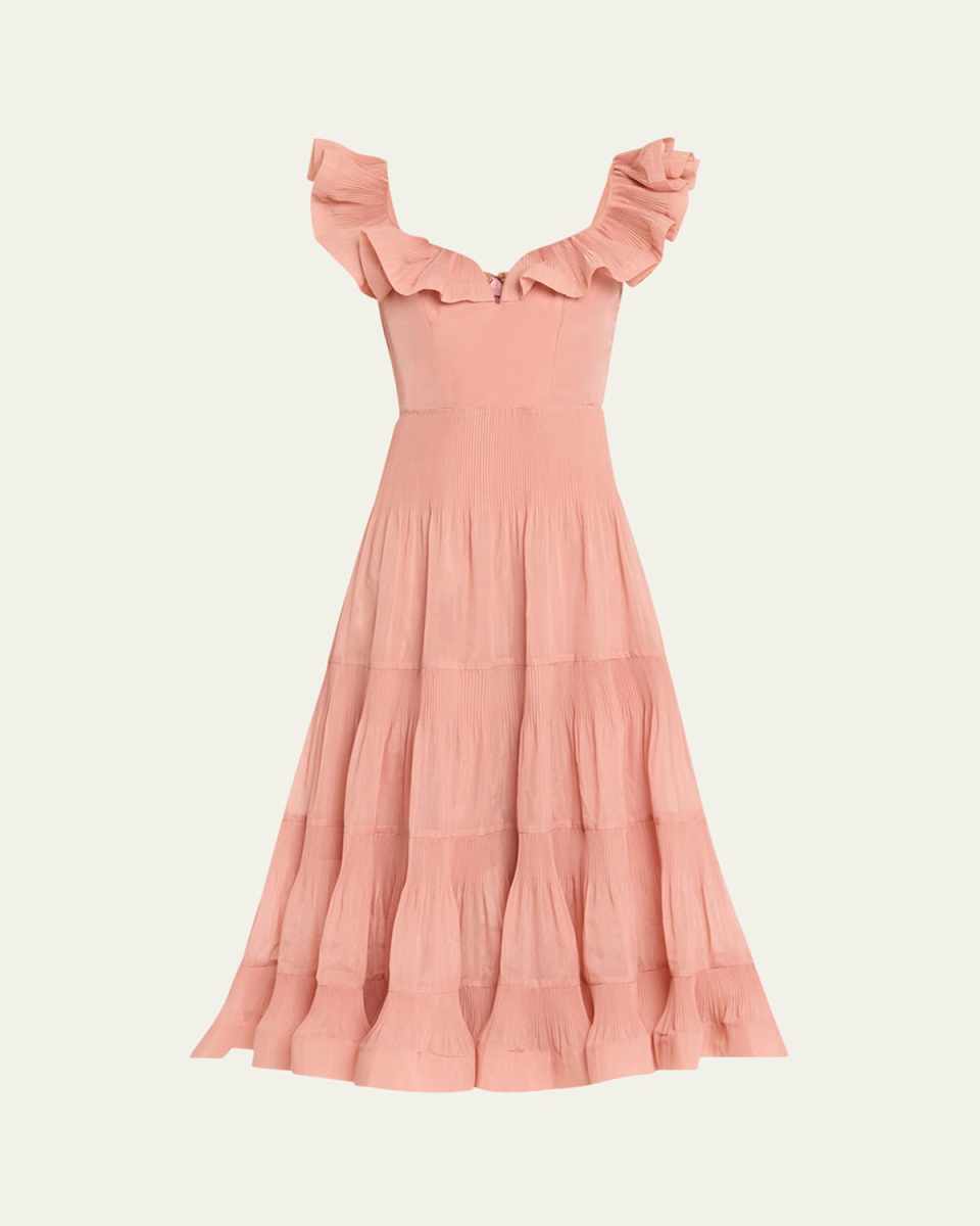 Pleated Fill Midi Dress